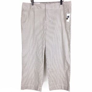 GAP Pants Crop Capri Curvy Fit Striped Classic Neutral Minimalist Plus Size 14
